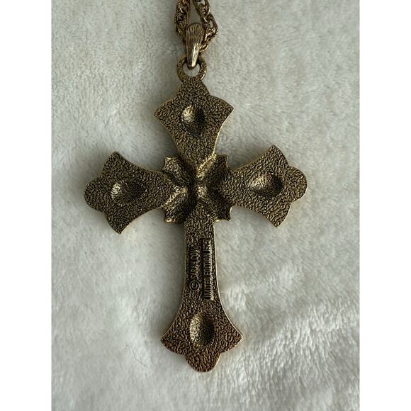 Vintage Jewelry Christian Religious Sarah Coventry 1975 LE Peace Cross Necklace - Picture 2 of 7